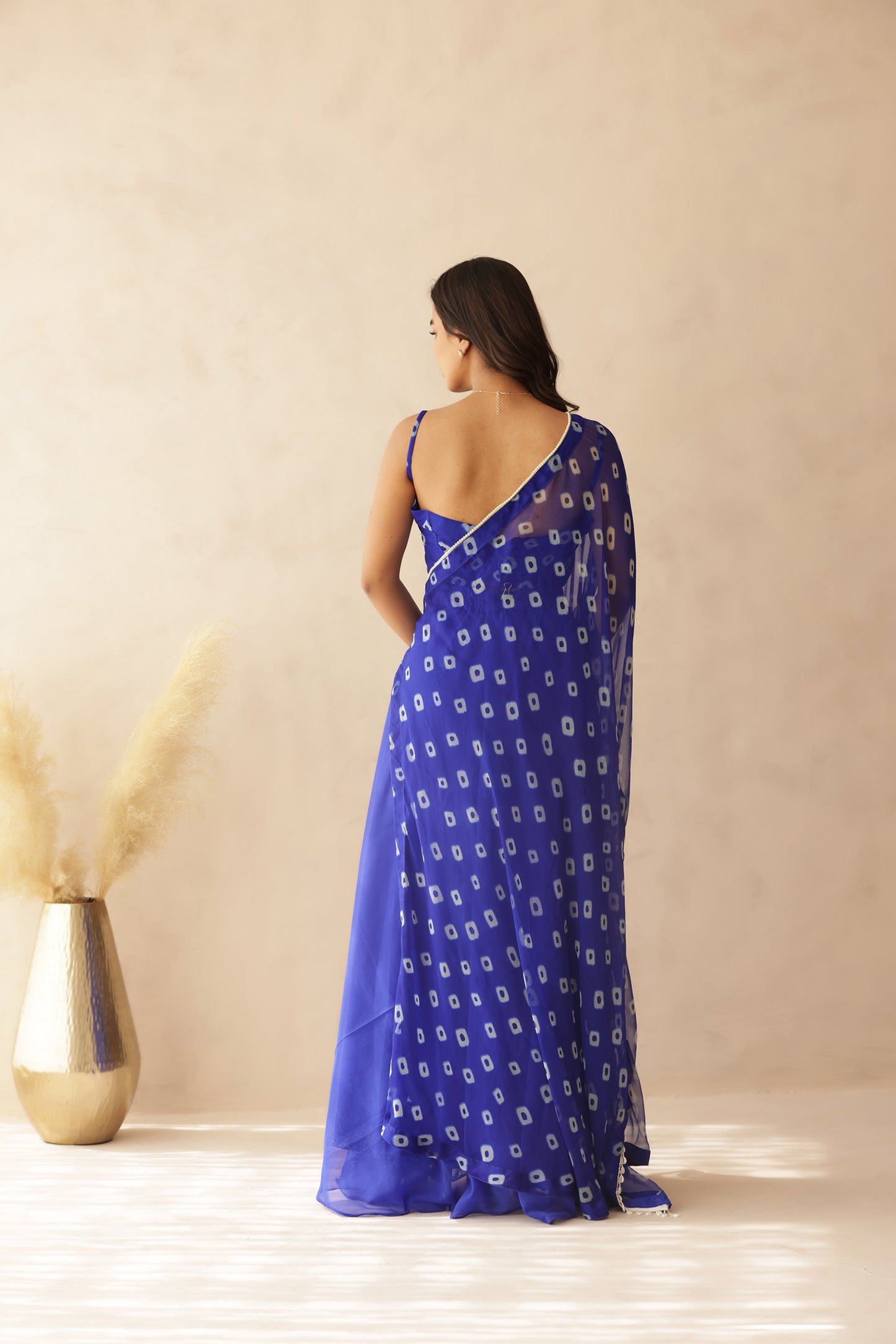 IMARA BLUE BANDHEJ FUSION SET