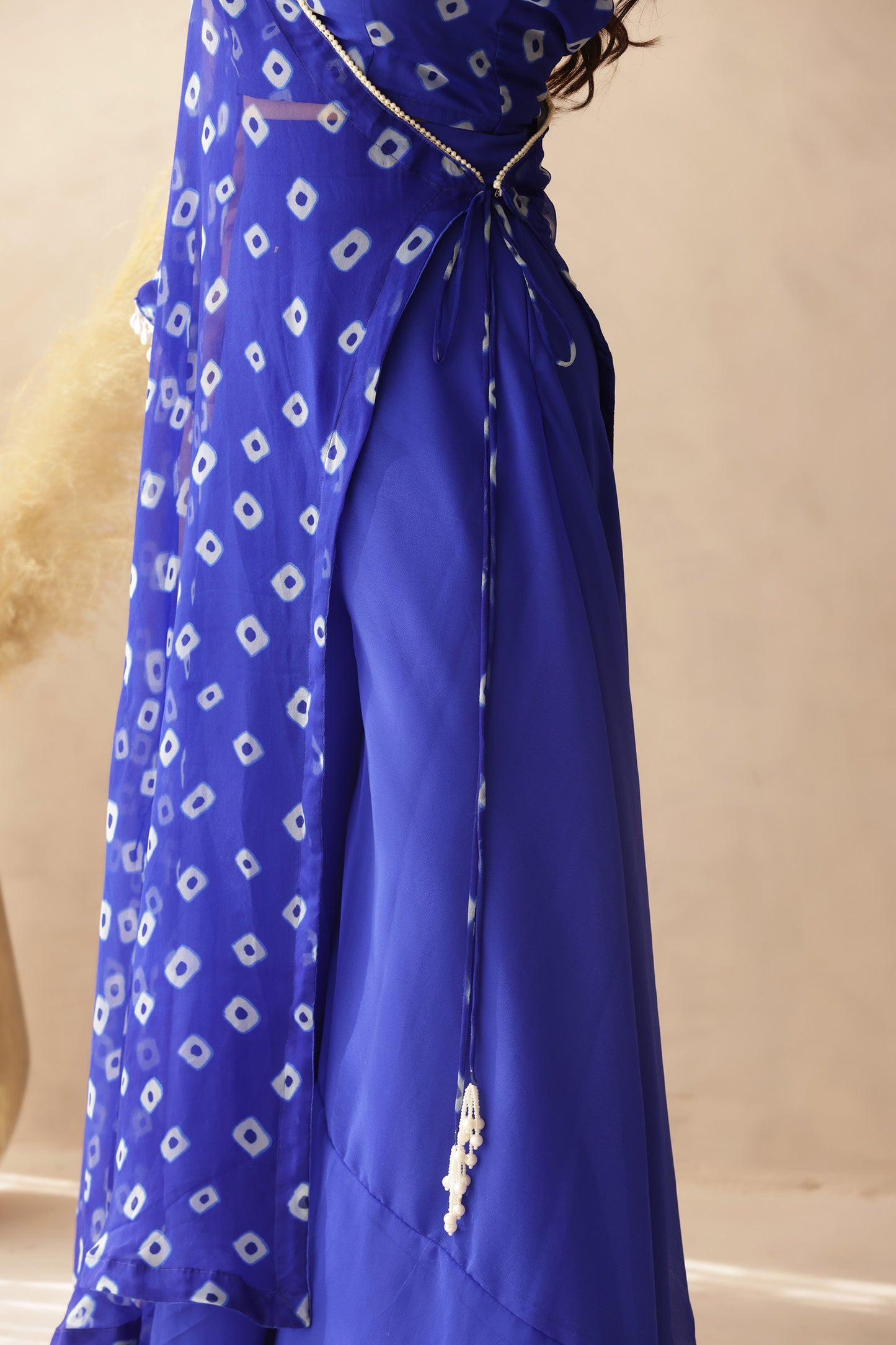 IMARA BLUE BANDHEJ FUSION SET
