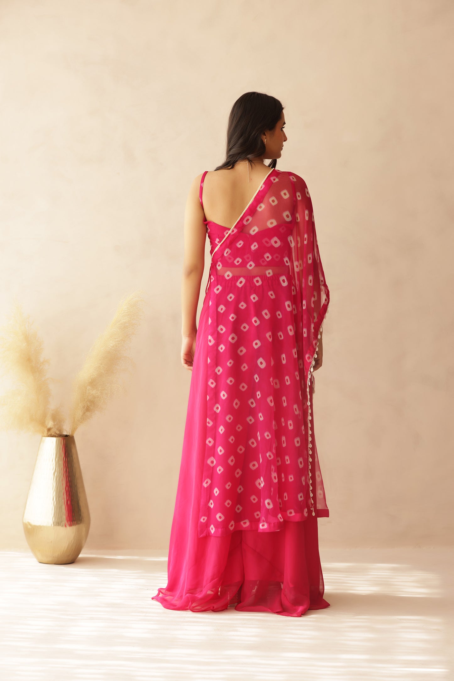 IMARA BLUE BANDHEJ FUSION SET