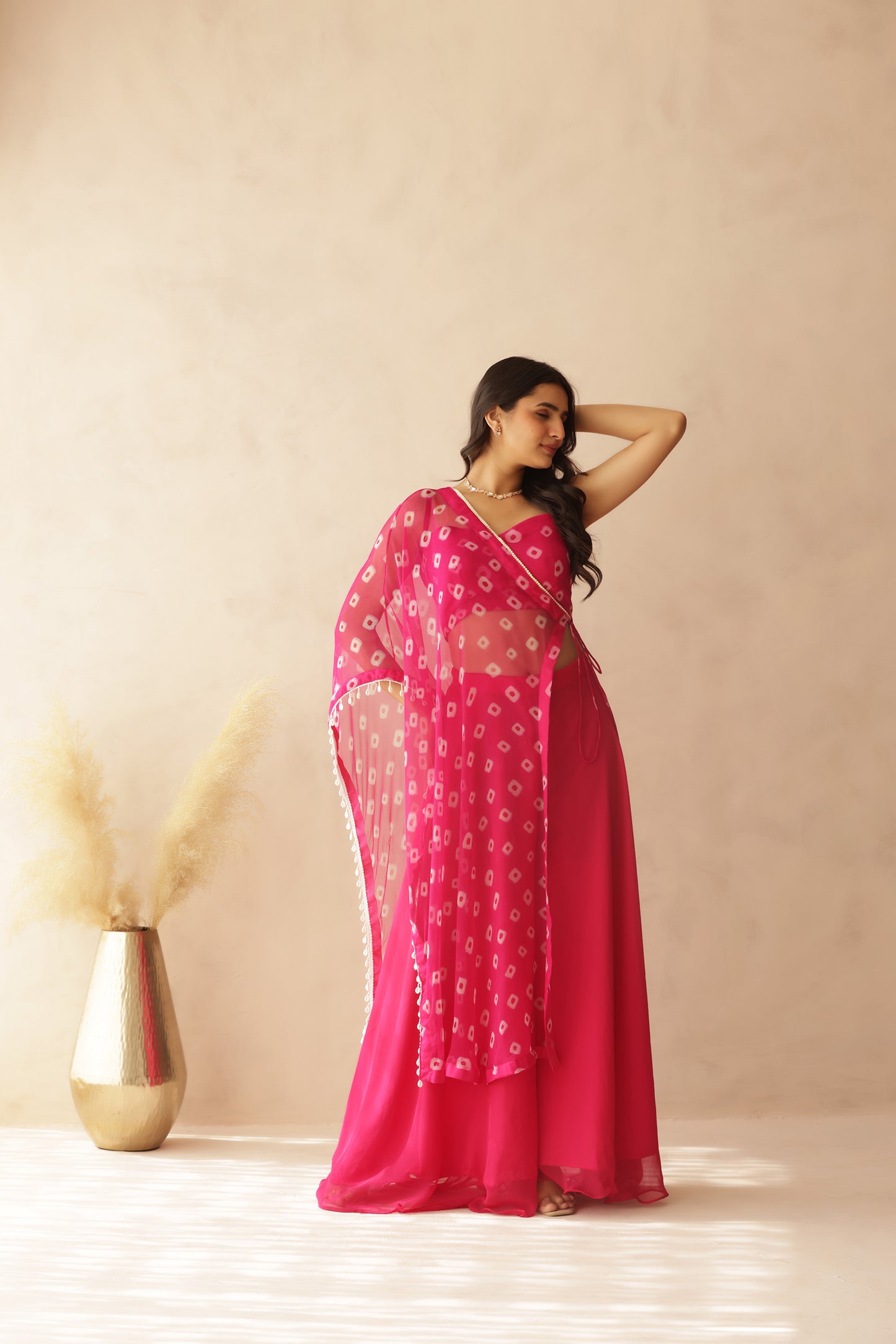 IMARA BLUE BANDHEJ FUSION SET