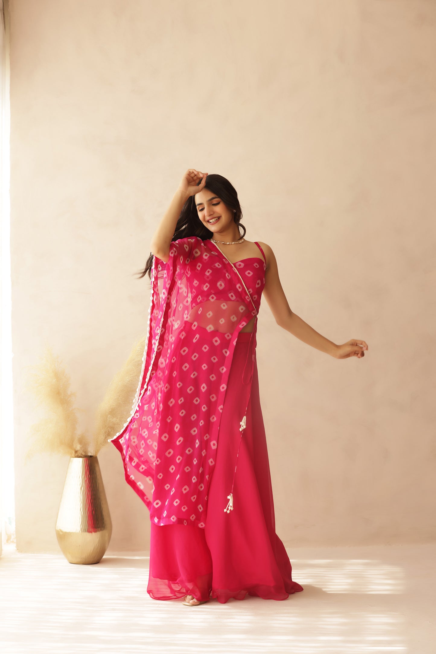 IMARA BLUE BANDHEJ FUSION SET