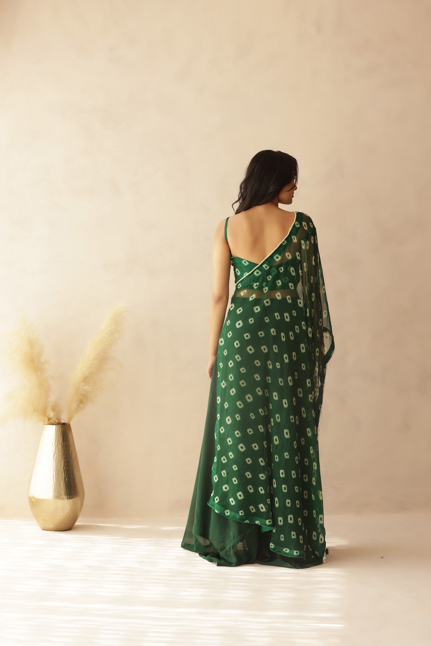 IMARA BLUE BANDHEJ FUSION SET