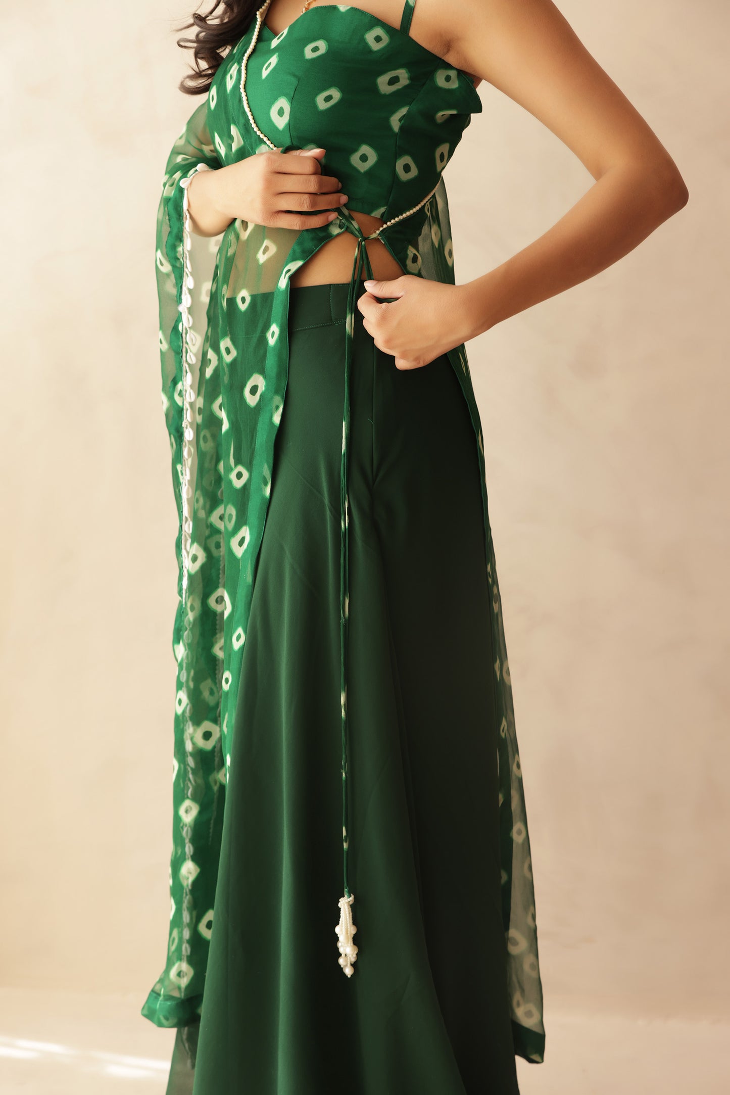IMARA BLUE BANDHEJ FUSION SET