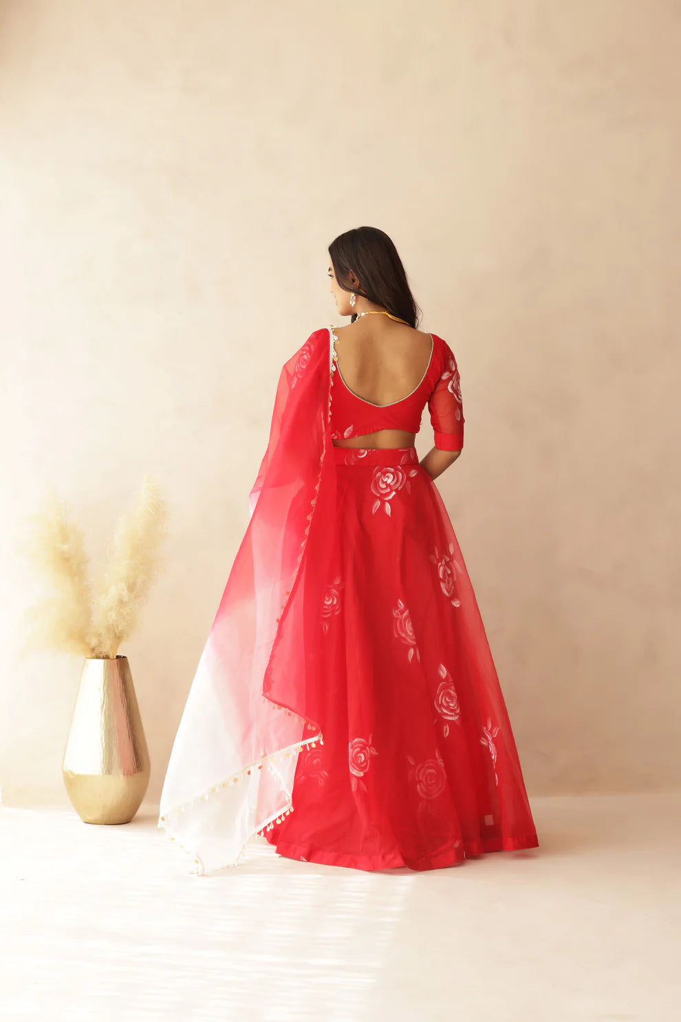 HIRAL YELLOW HANDPAINTED LEHENGA