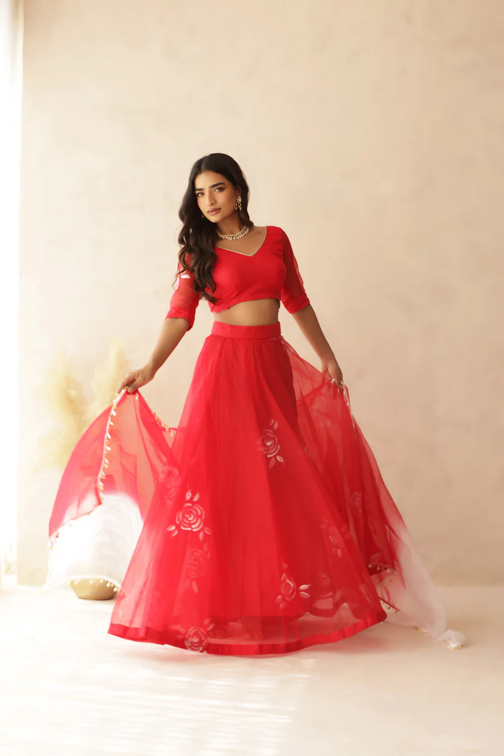 HIRAL YELLOW HANDPAINTED LEHENGA