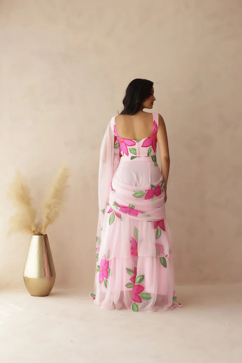 ESHANYA YELLOW HANDPAINTED SAREE