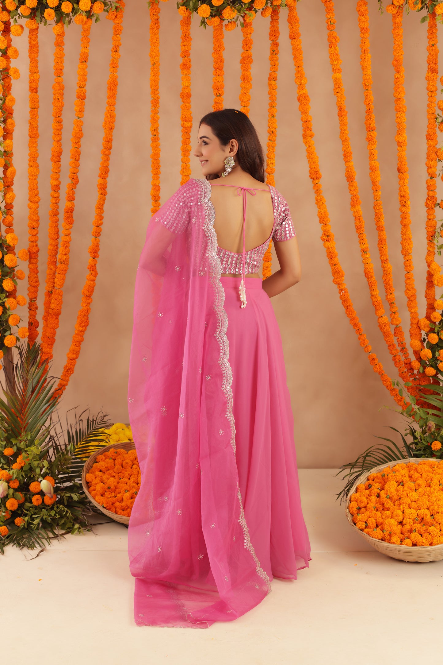 AKIRA HOT PINK DETAILED LEHENGA SET