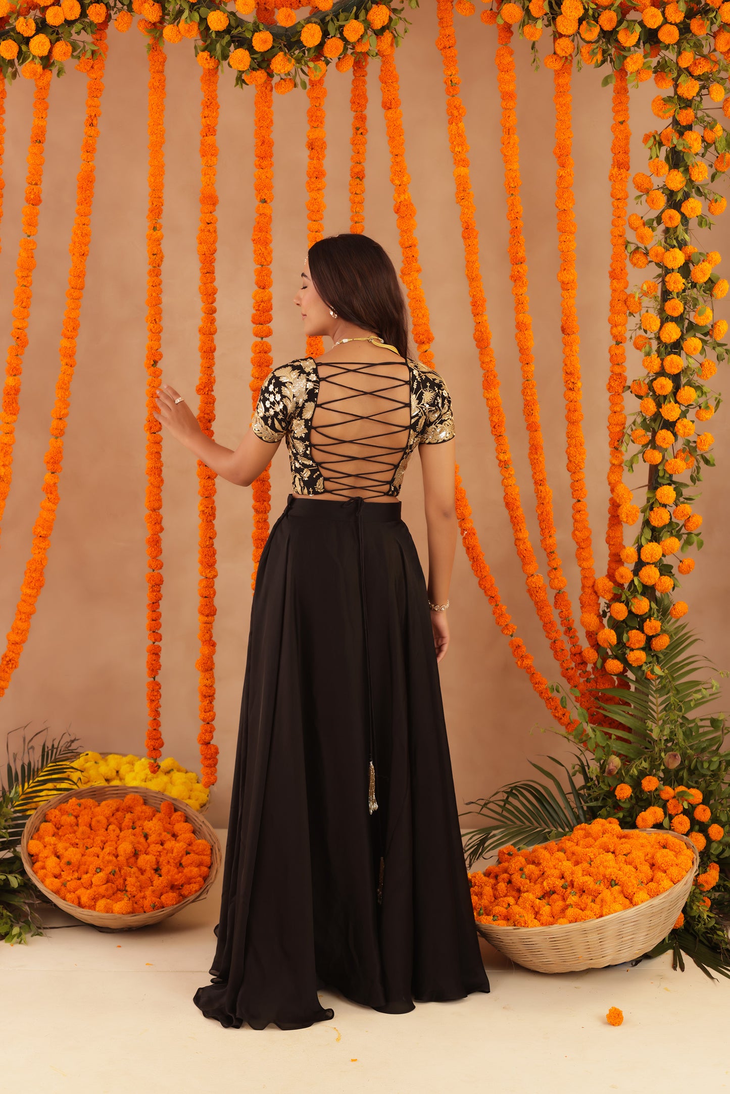 ISHARA BLACK DETAILED LEHENGA SET