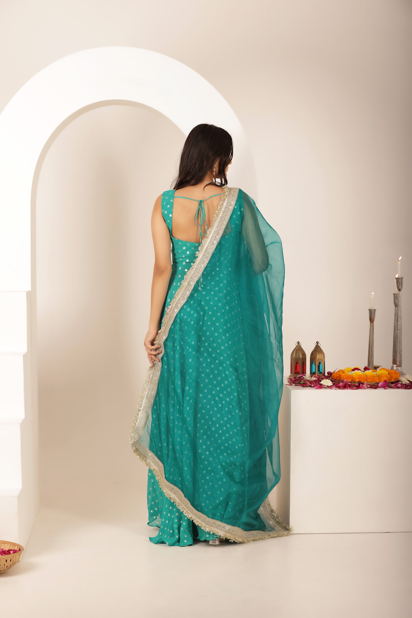 SANDHYA GREEN BUTI ANARKALI SET