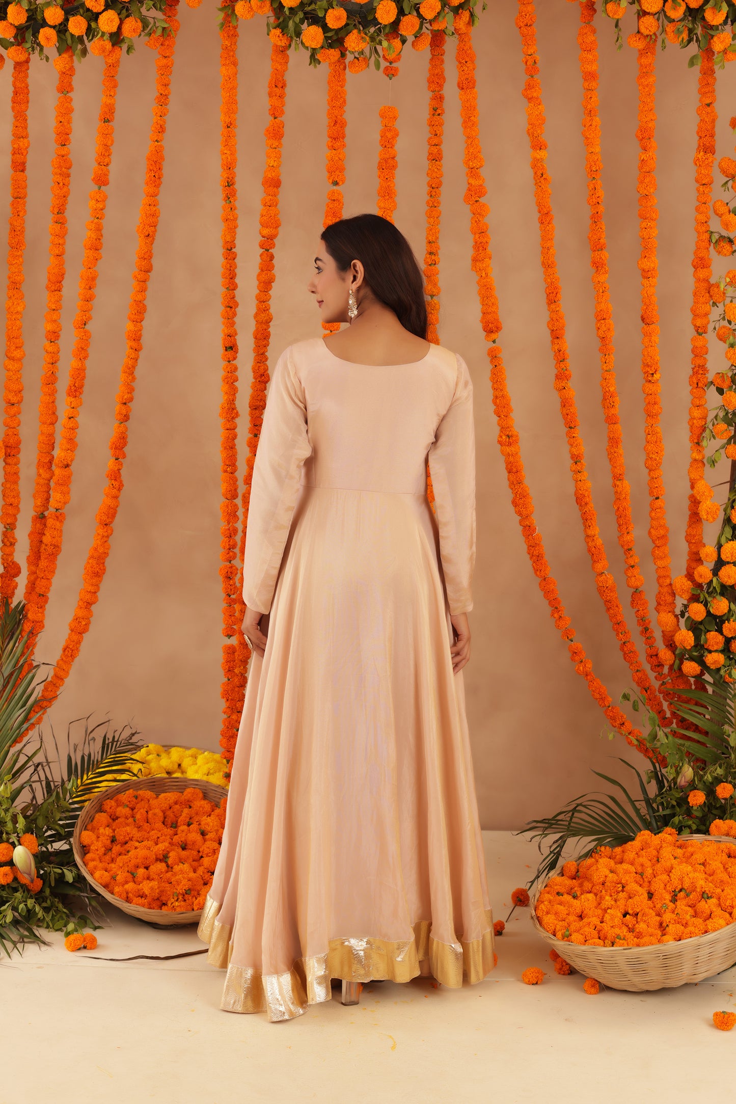 SHREYA BEIGE ANARKALI SET
