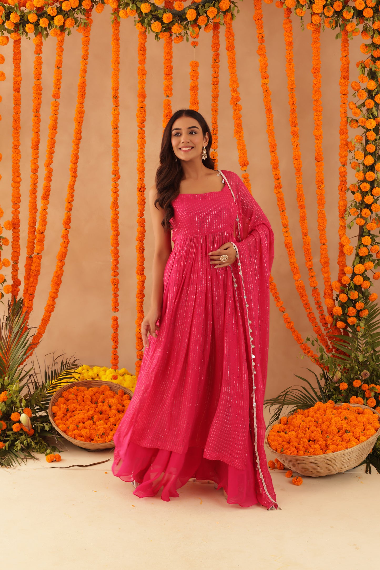 NISHKA PINK LURIX KURTA SET
