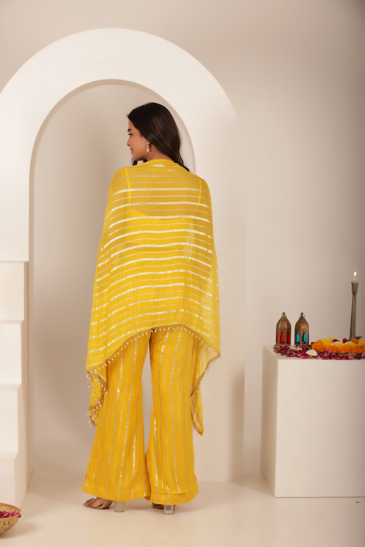 MAITHLI YELLOW LURIX KAFTAN