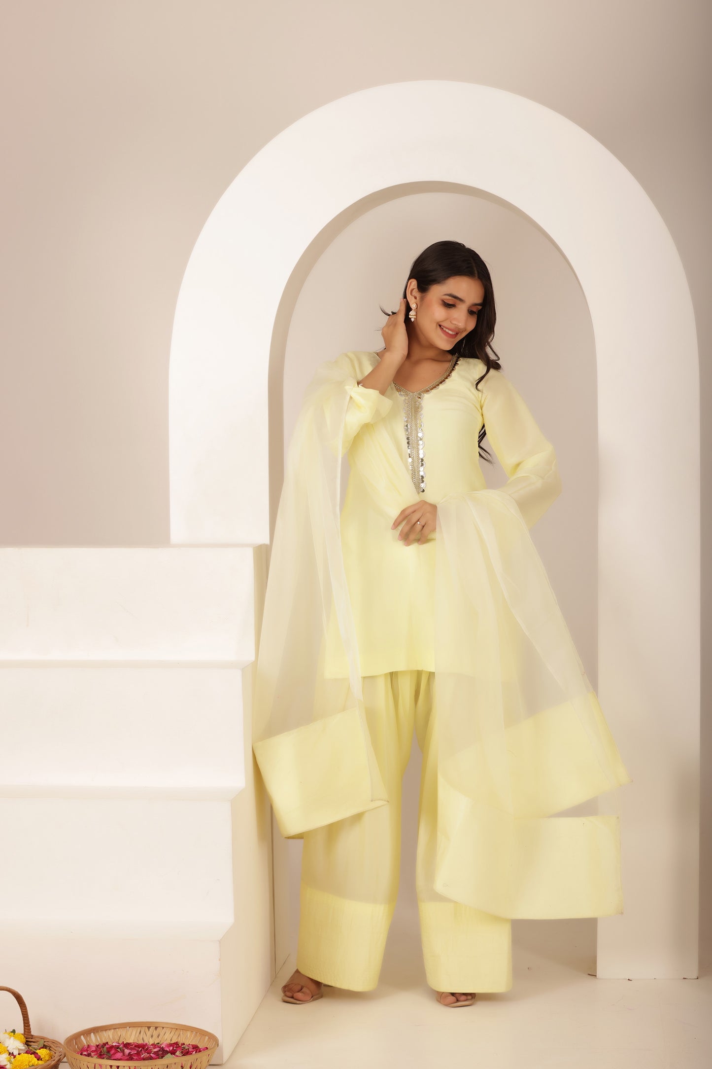HALA YELLOW FARSHI SALWAR SUIT