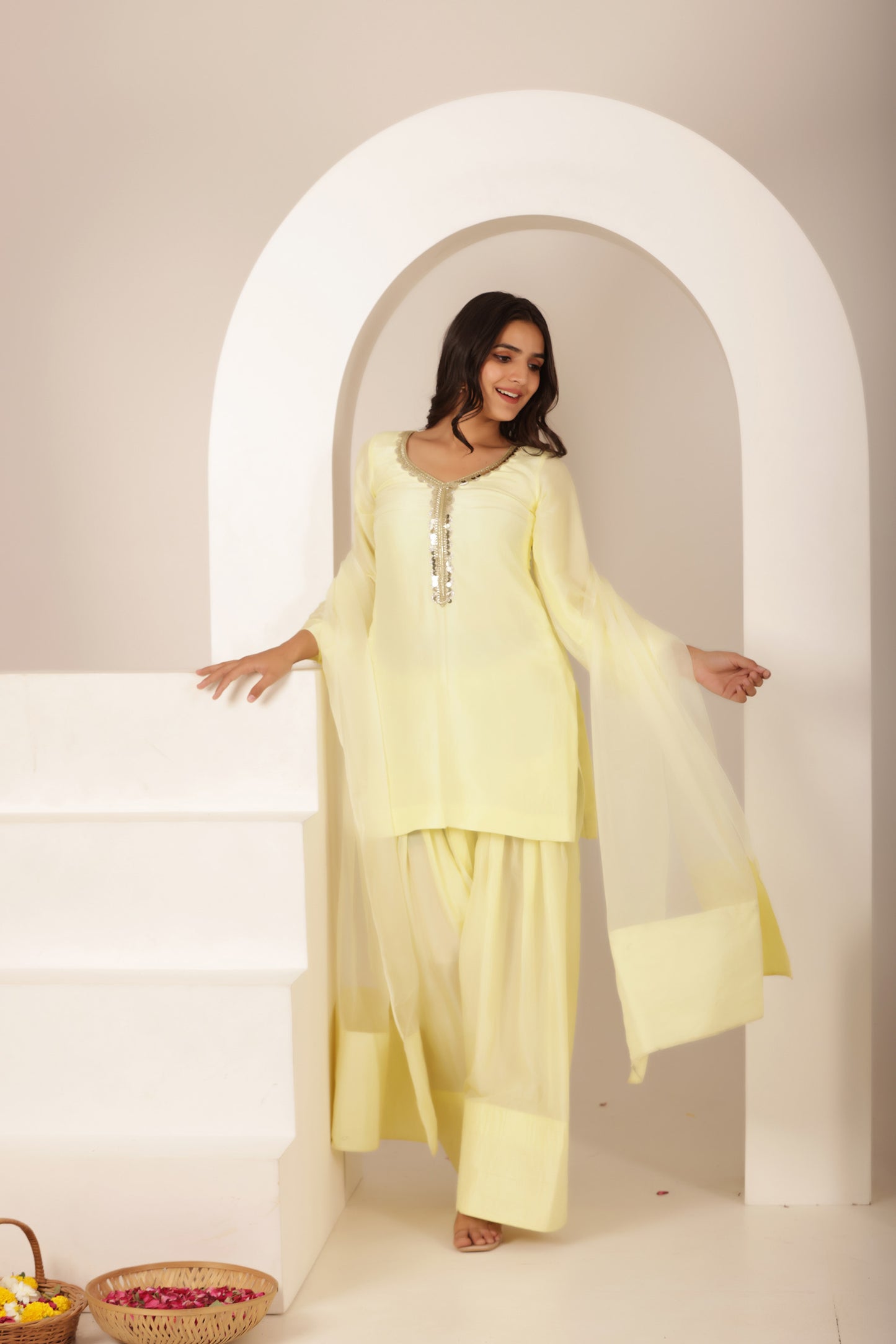 HALA YELLOW FARSHI SALWAR SUIT
