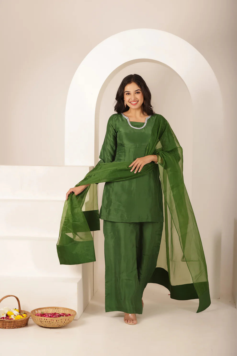 RUBAB BEIGE BROWN FARSHI SALWAR SUIT