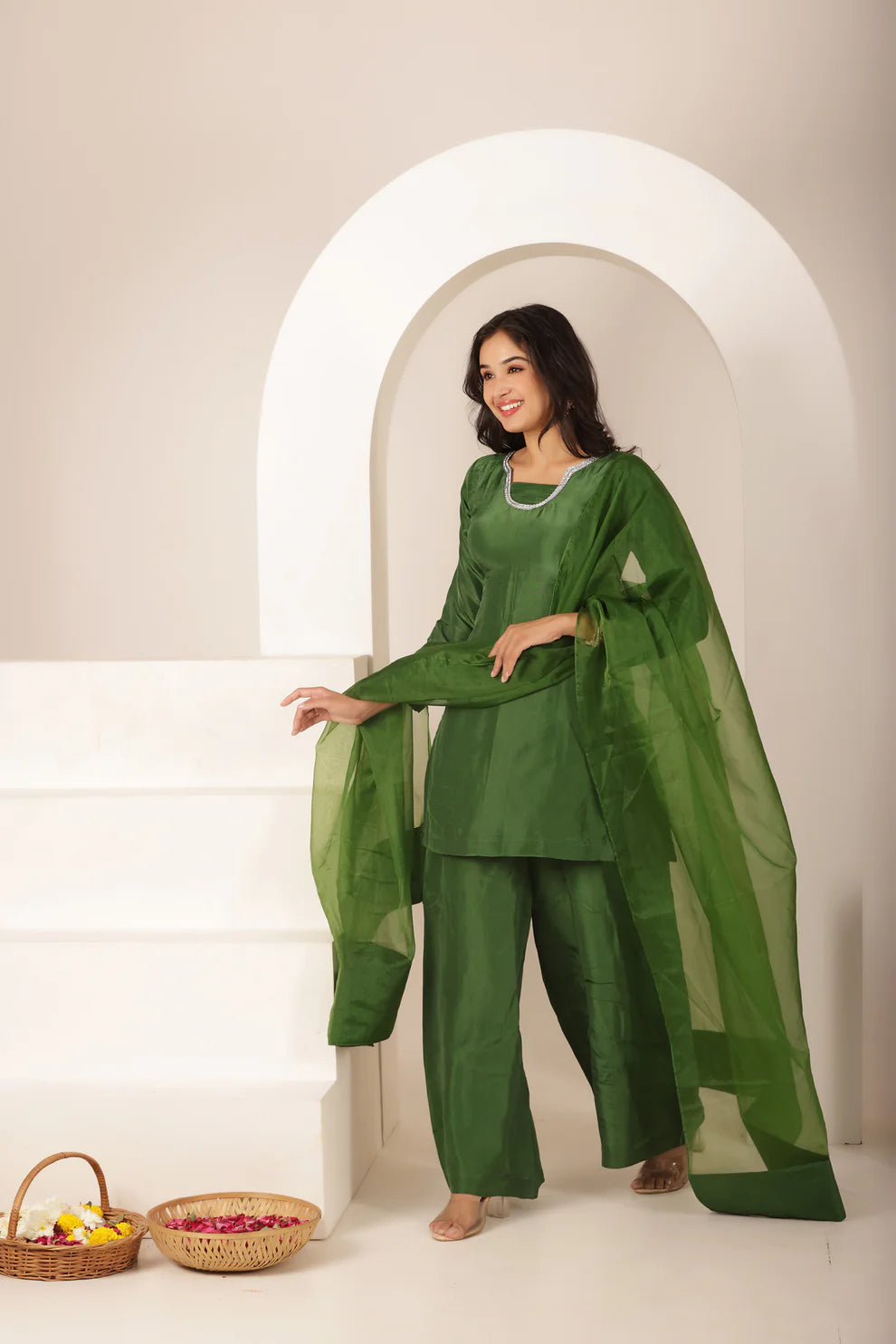 RUBAB BEIGE BROWN FARSHI SALWAR SUIT