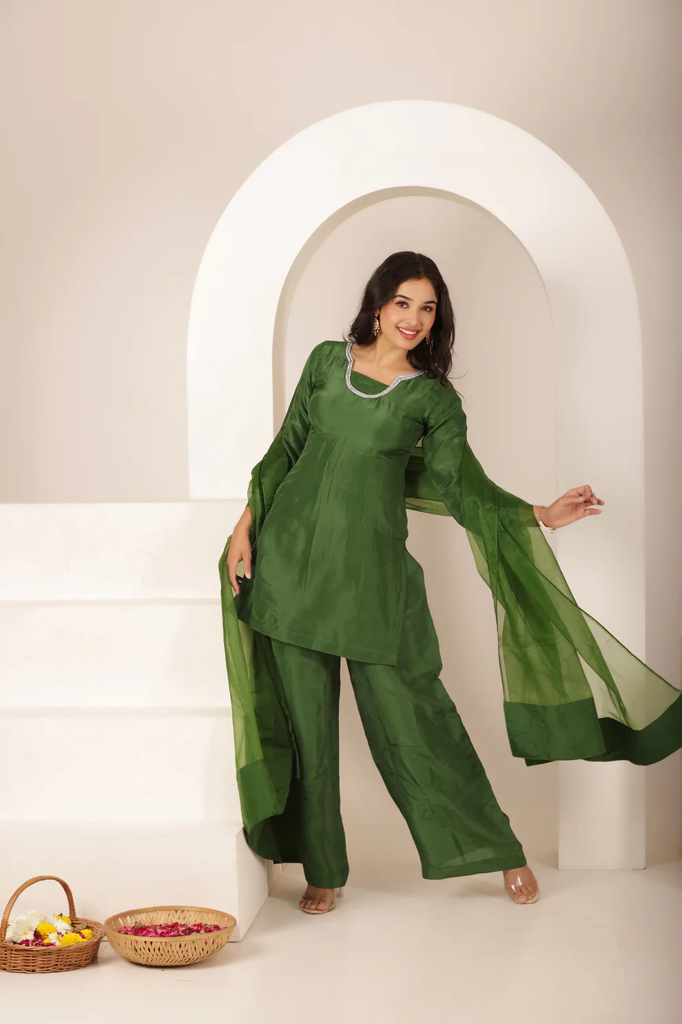 RUBAB BEIGE BROWN FARSHI SALWAR SUIT