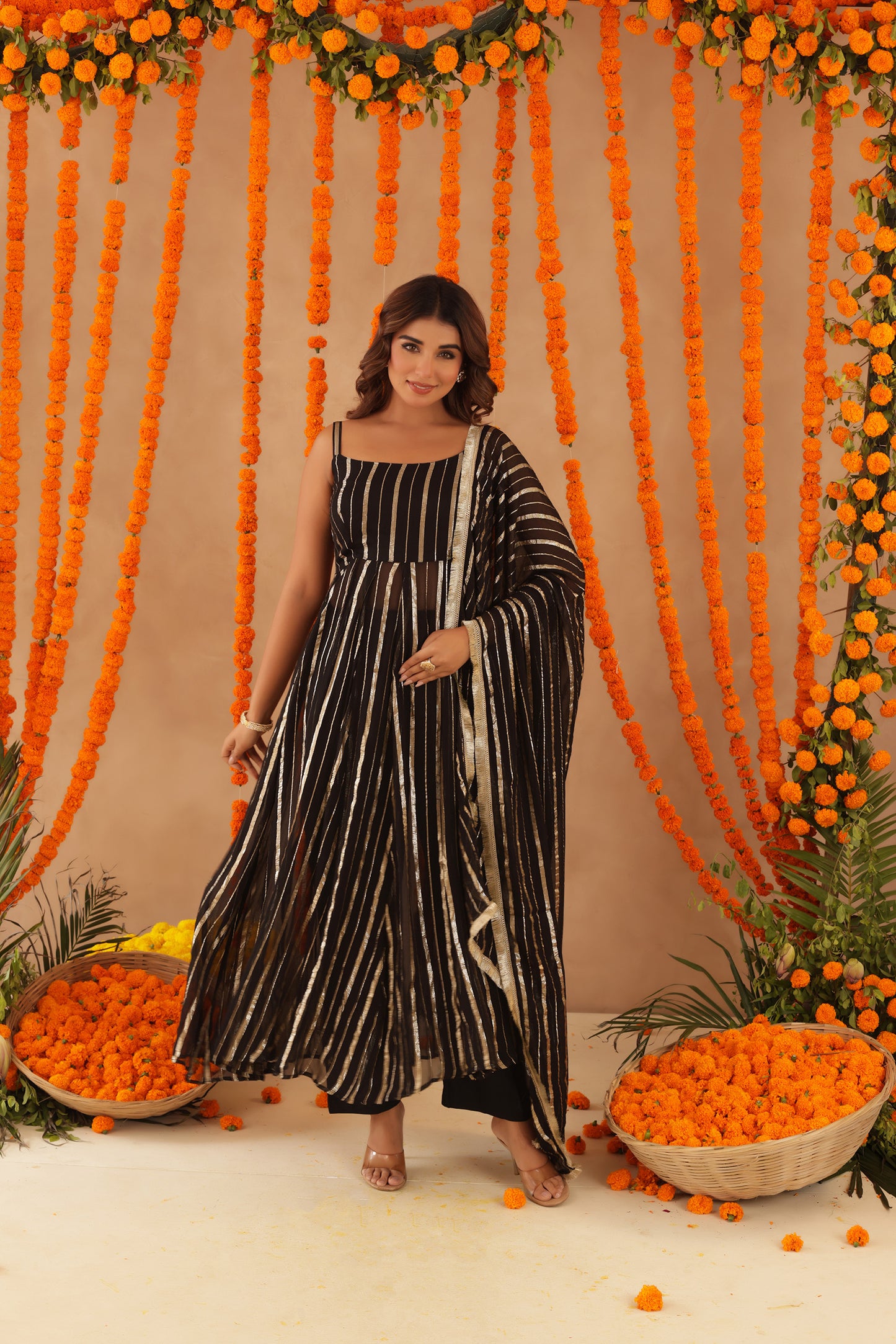 ELARA BLACK LURIX ANARKALI SET