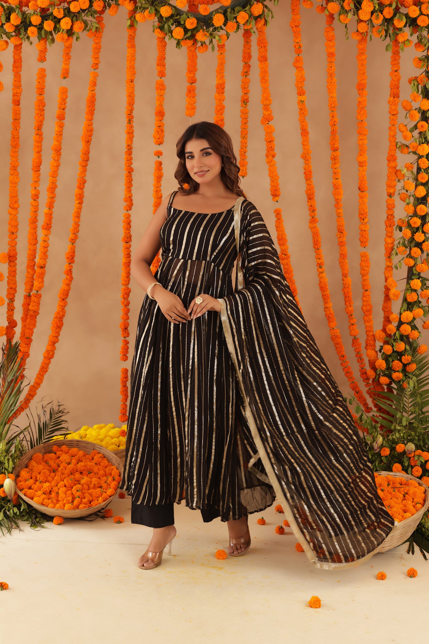 ELARA BLACK LURIX ANARKALI SET