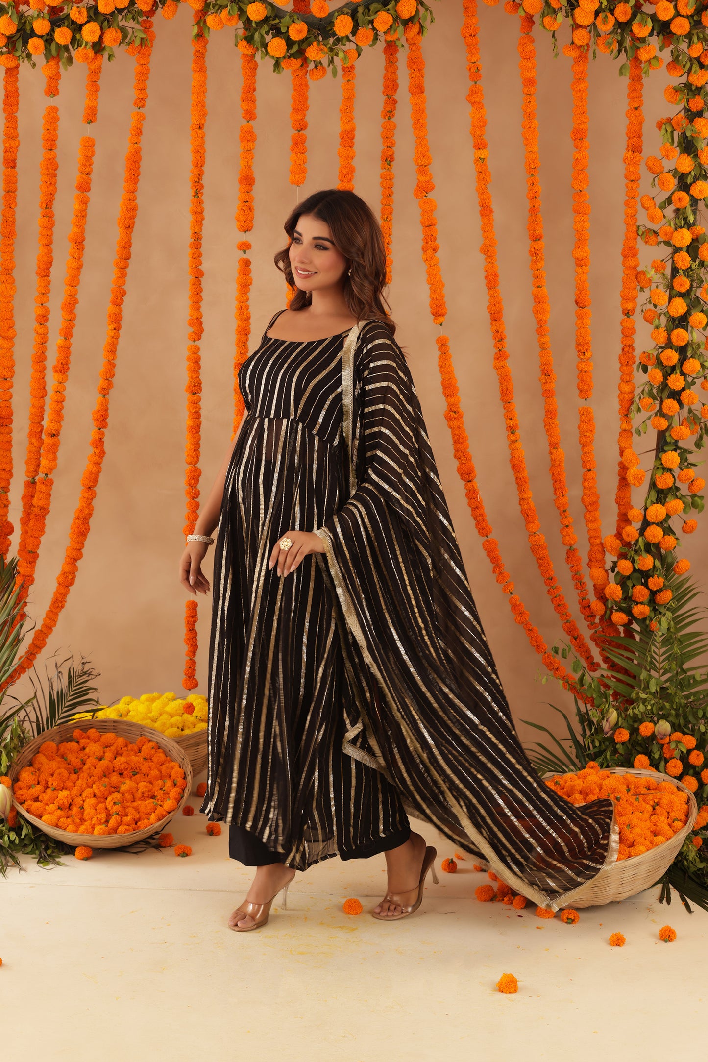 ELARA BLACK LURIX ANARKALI SET
