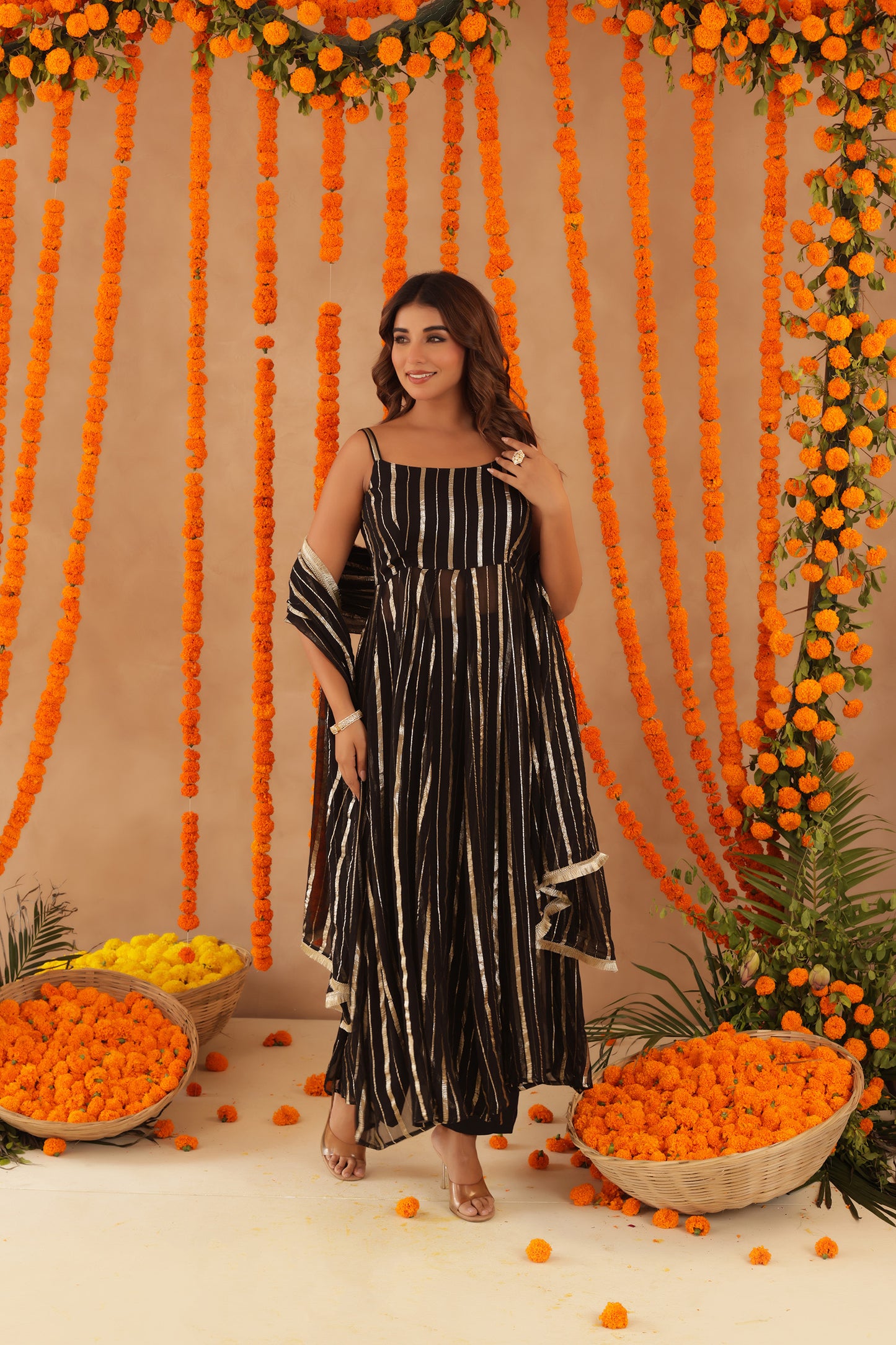 ELARA BLACK LURIX ANARKALI SET