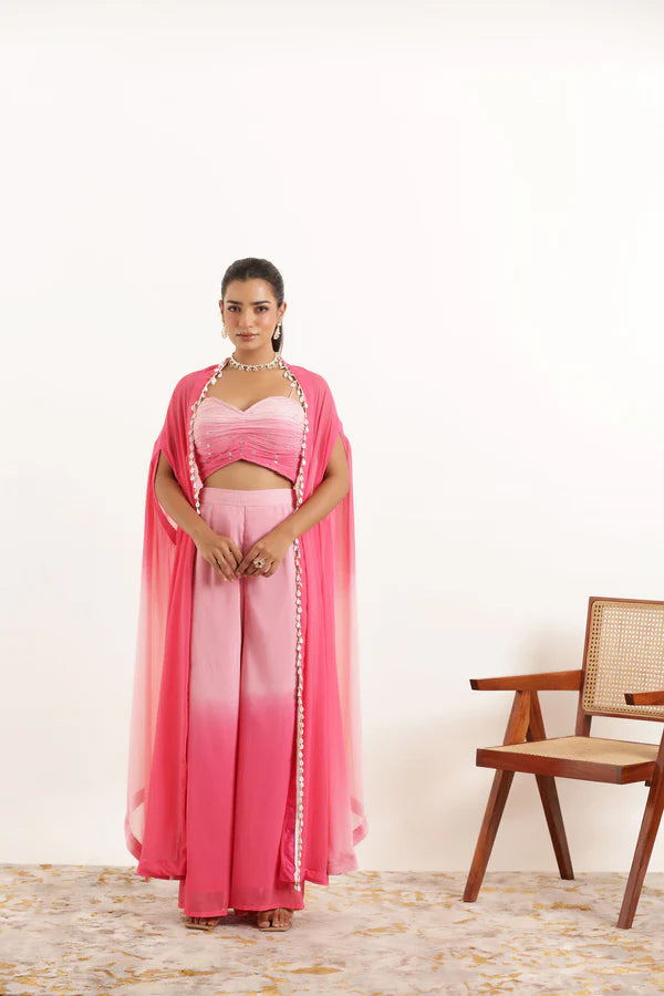 ANIKA BLUE OMBRE DETAILED FUSION SET Deasha India
