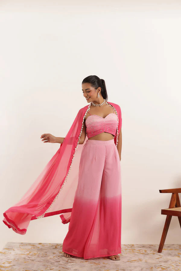 ANIKA BLUE OMBRE DETAILED FUSION SET Deasha India