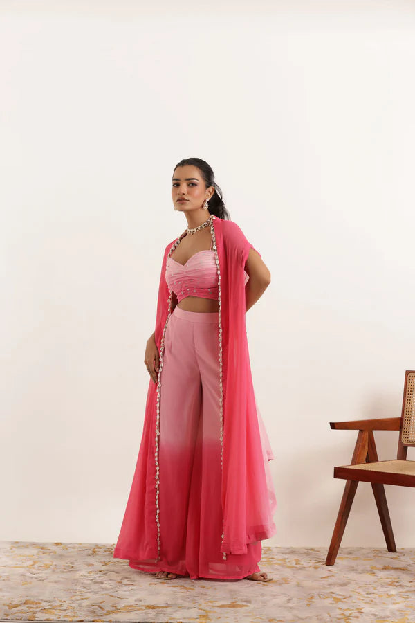 ANIKA BLUE OMBRE DETAILED FUSION SET Deasha India
