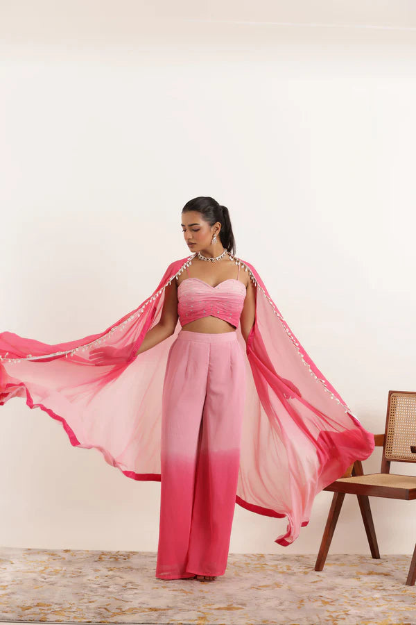 ANIKA BLUE OMBRE DETAILED FUSION SET Deasha India