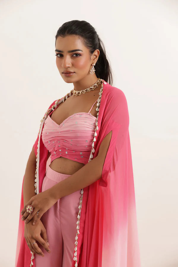 ANIKA BLUE OMBRE DETAILED FUSION SET Deasha India
