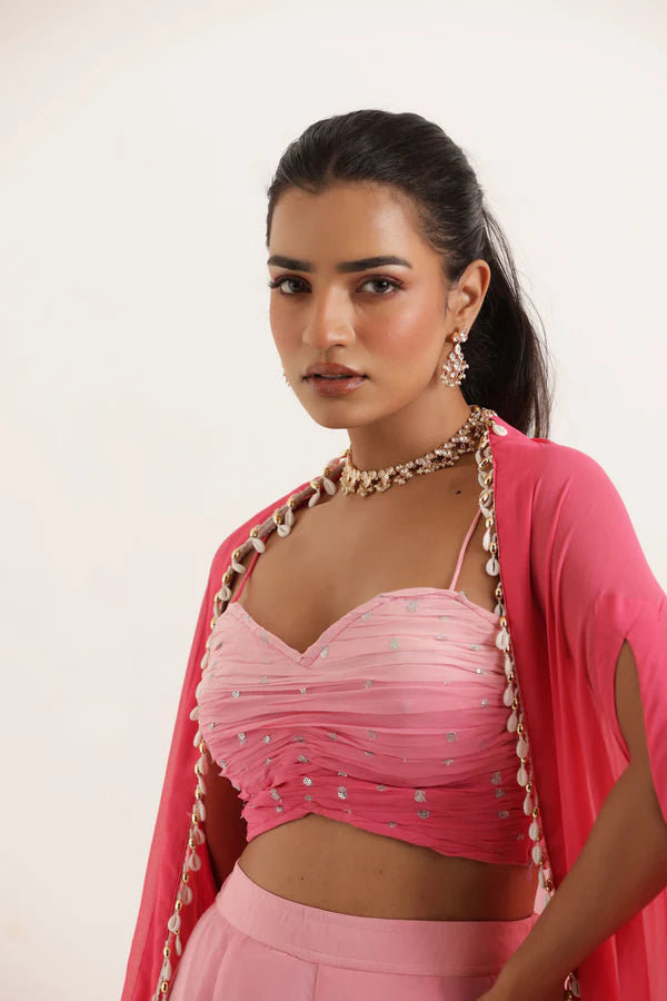 ANIKA BLUE OMBRE DETAILED FUSION SET Deasha India