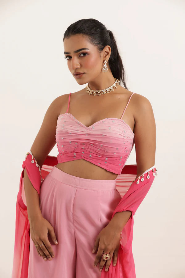 ANIKA BLUE OMBRE DETAILED FUSION SET Deasha India