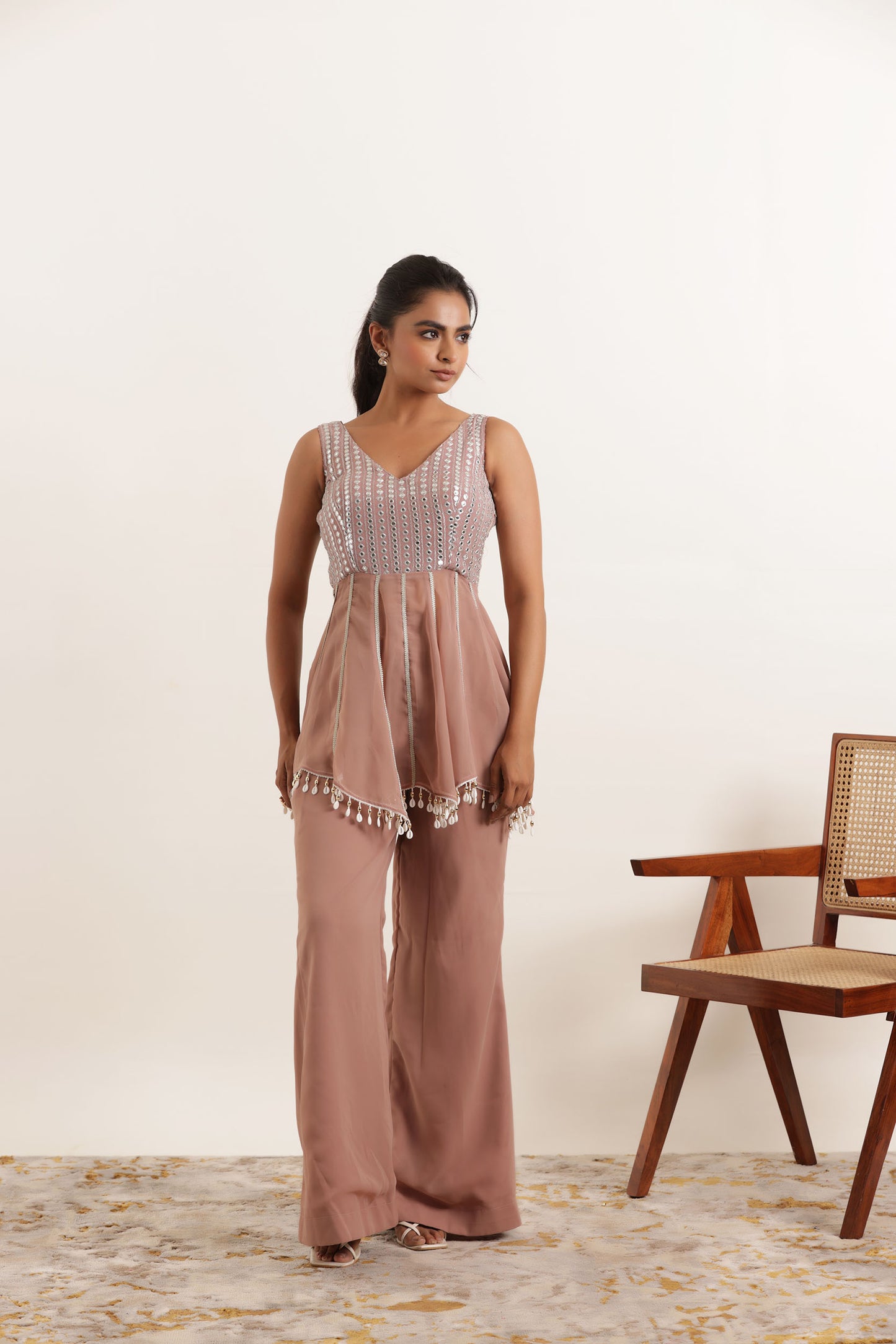 AIRA MAUVE CHIKU FUSION COORD SET Deasha India