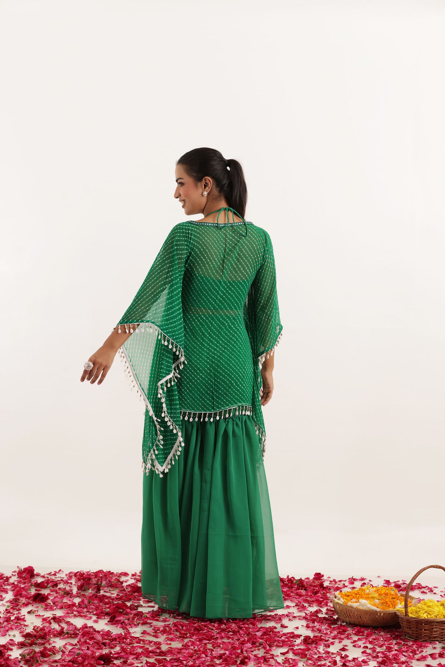 RAMYA GREEN MOTHRA CO-ORD SET Deasha India