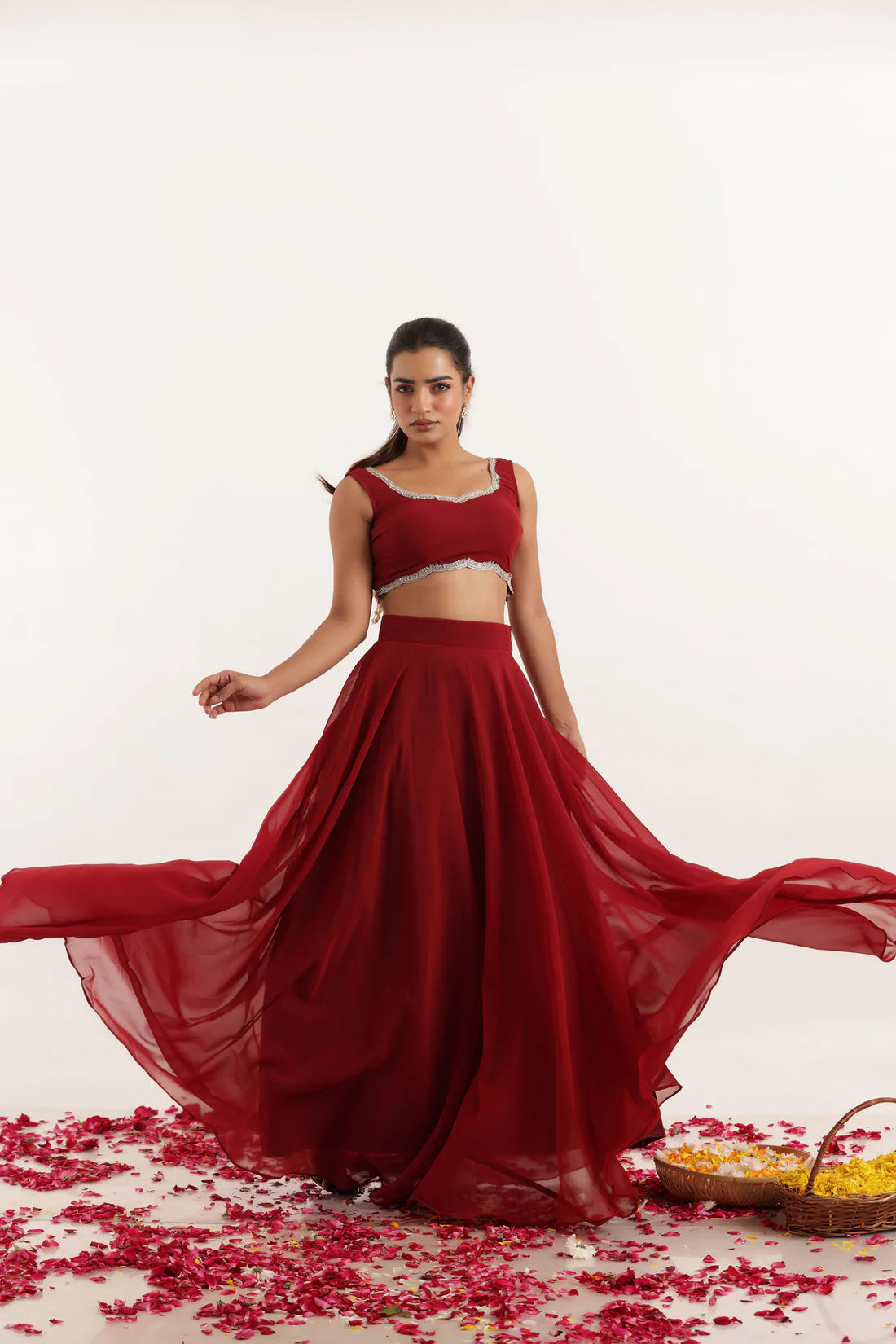 TARA VOILET GREY DETAILED LEHENGA SET Deasha India