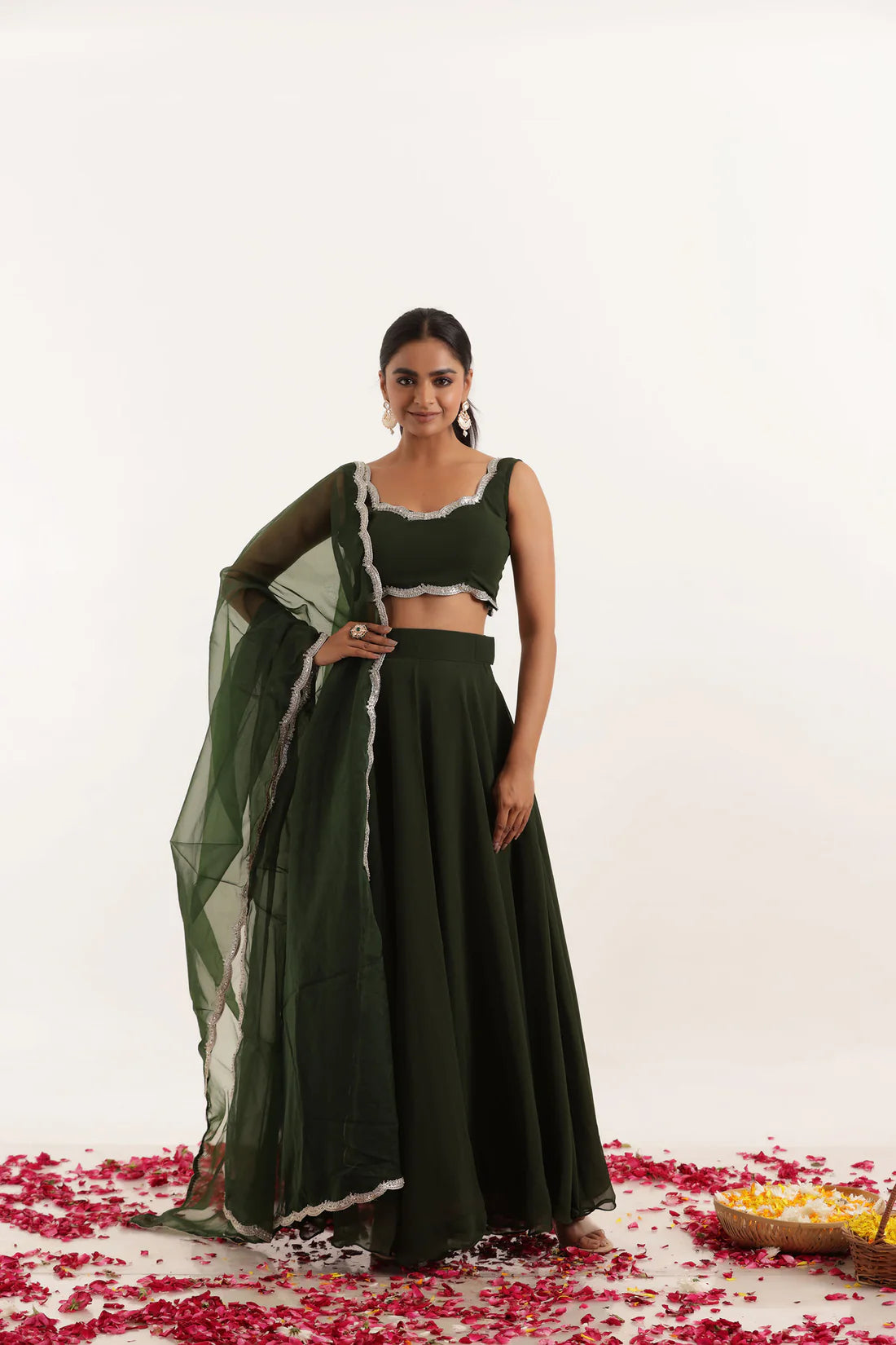 TARA VOILET GREY DETAILED LEHENGA SET Deasha India