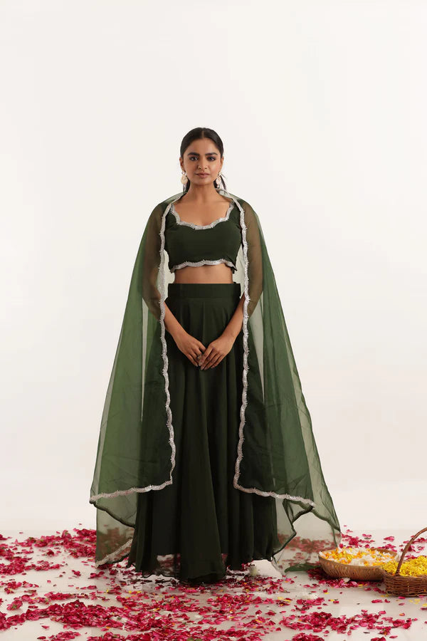 TARA VOILET GREY DETAILED LEHENGA SET Deasha India