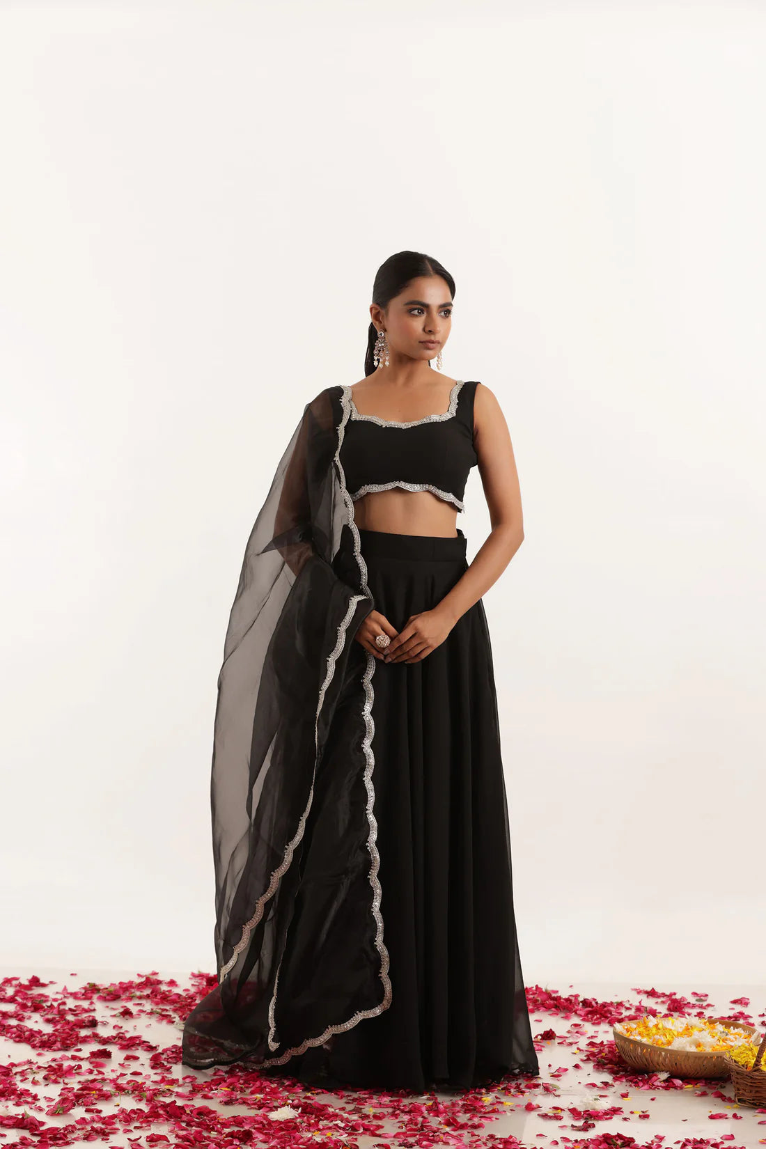 TARA VOILET GREY DETAILED LEHENGA SET Deasha India