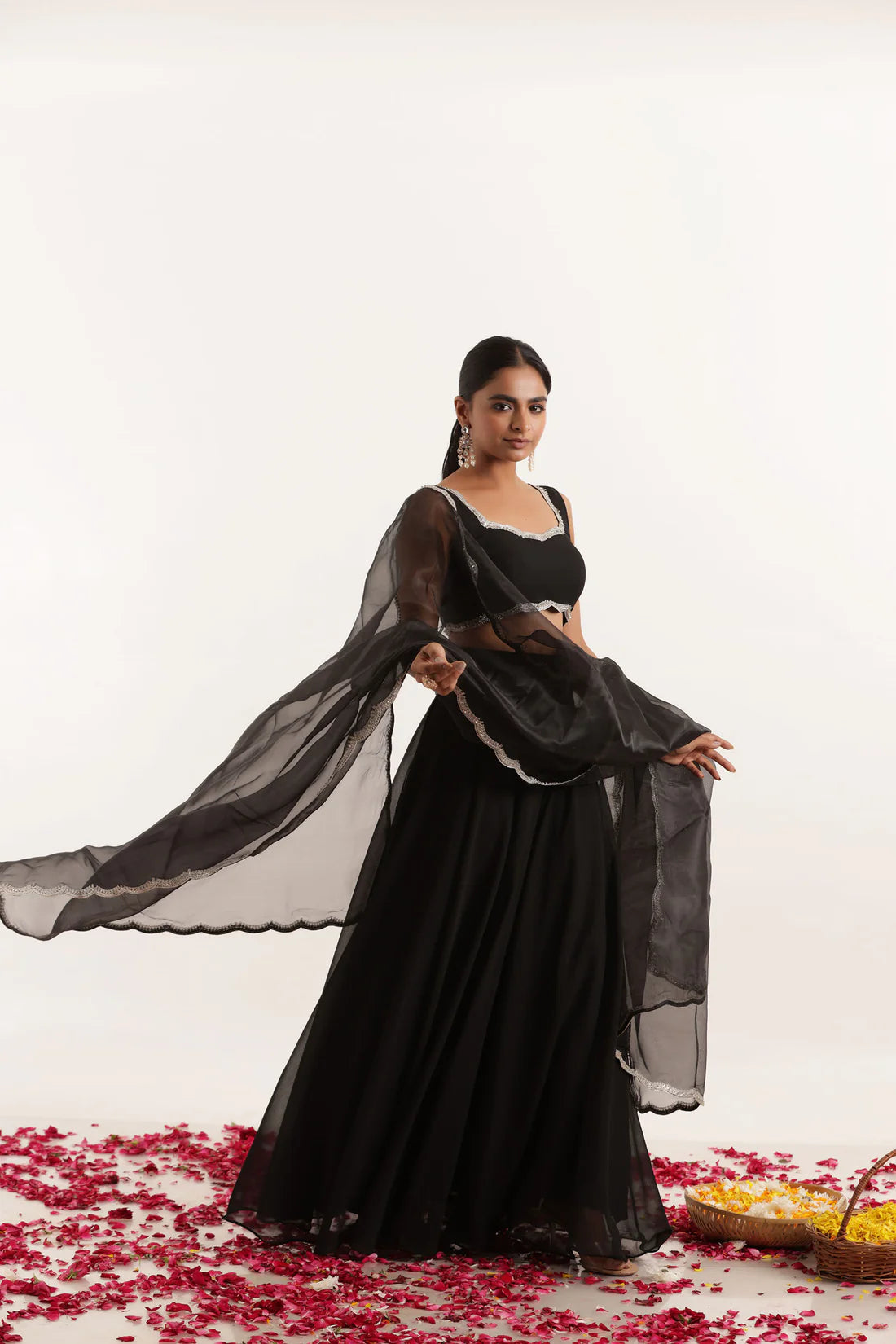 TARA VOILET GREY DETAILED LEHENGA SET Deasha India
