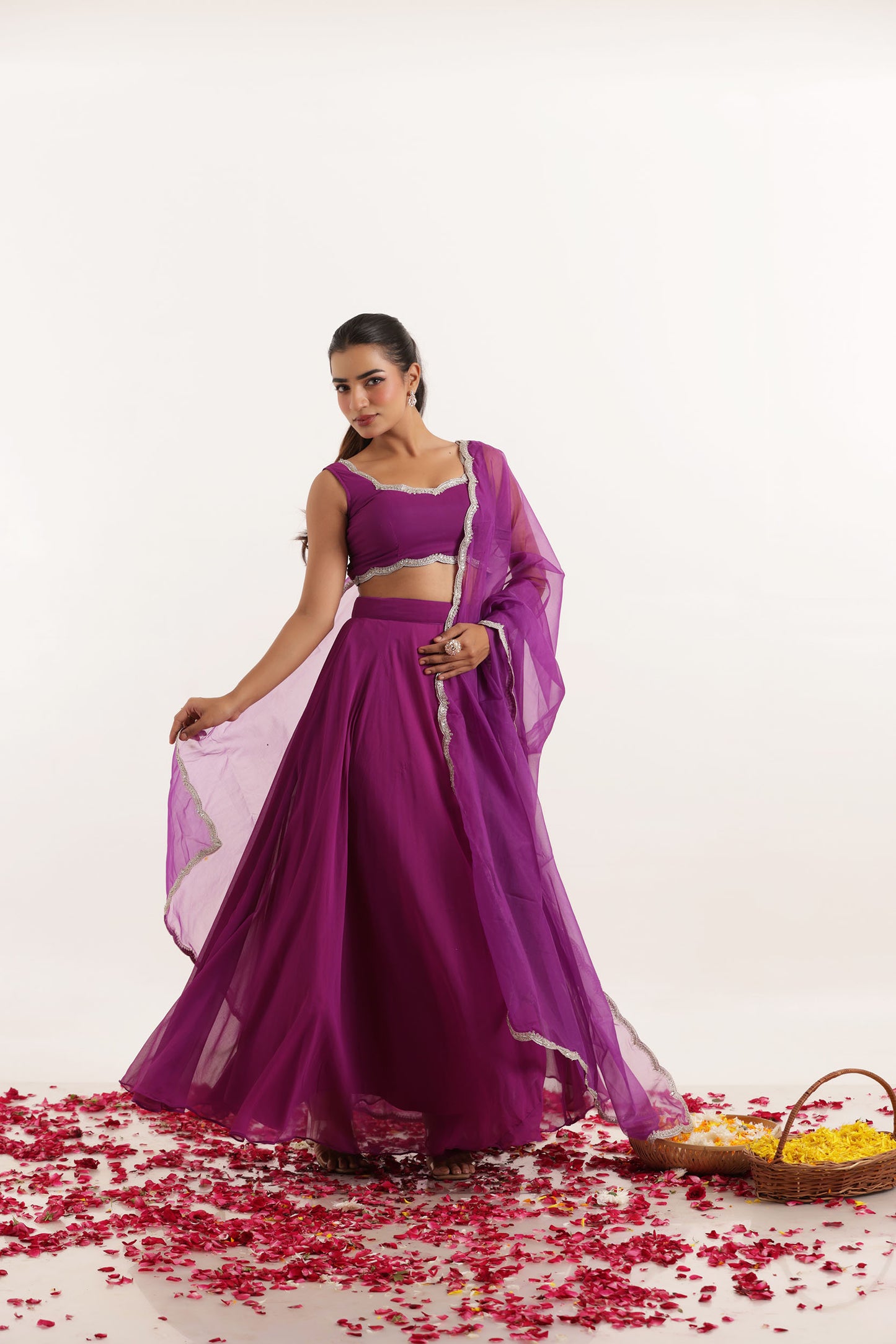 AARYA TRUE PURPLE DETAILED LEHENGA SET Deasha India