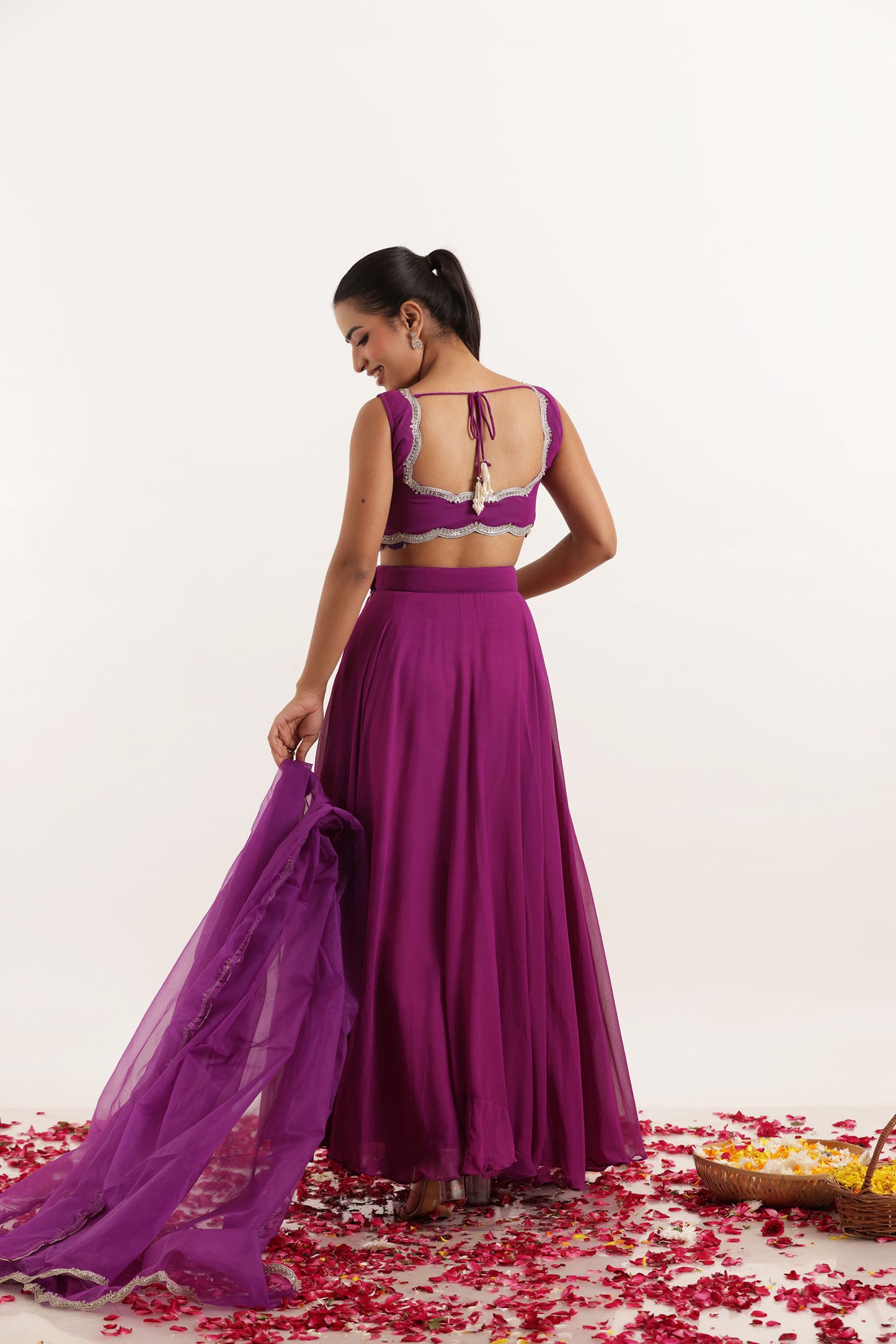 AARYA TRUE PURPLE DETAILED LEHENGA SET Deasha India