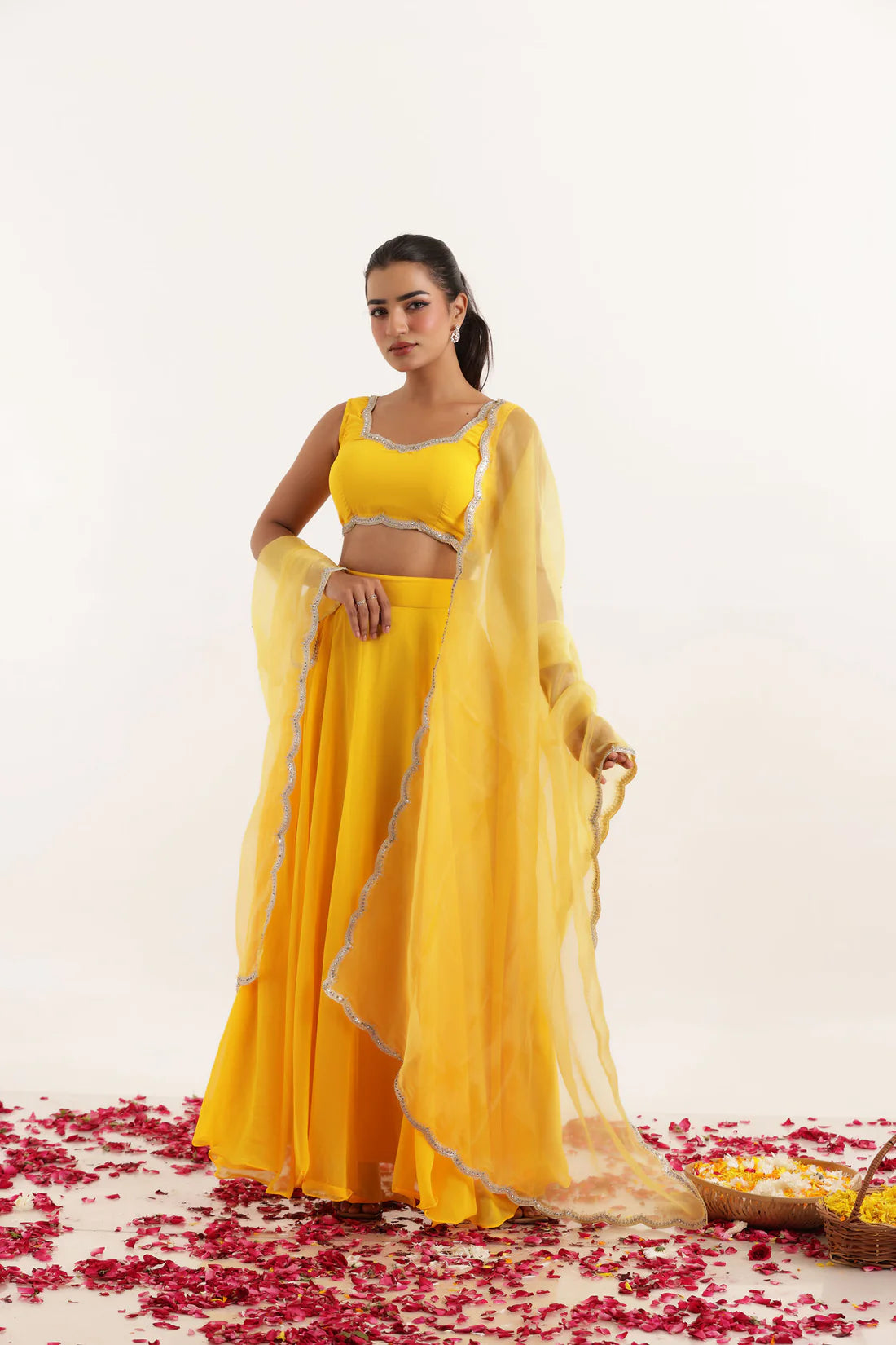 TARA VOILET GREY DETAILED LEHENGA SET Deasha India