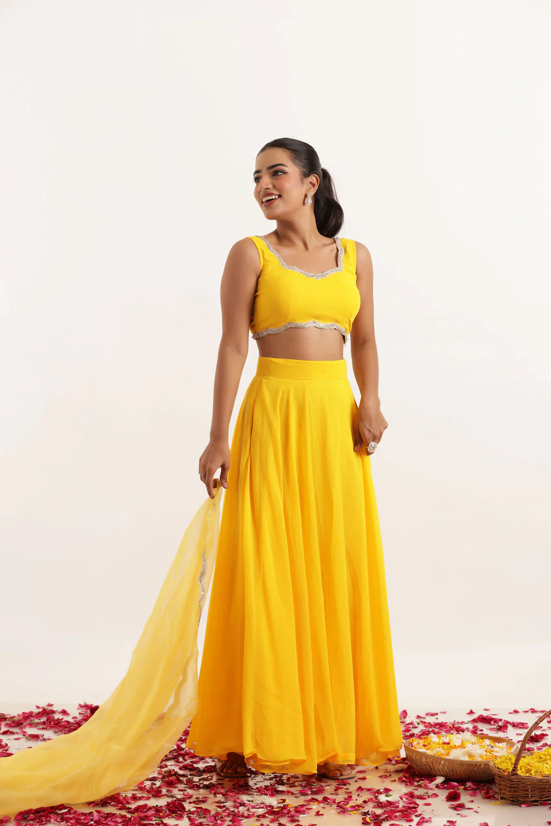 TARA VOILET GREY DETAILED LEHENGA SET Deasha India