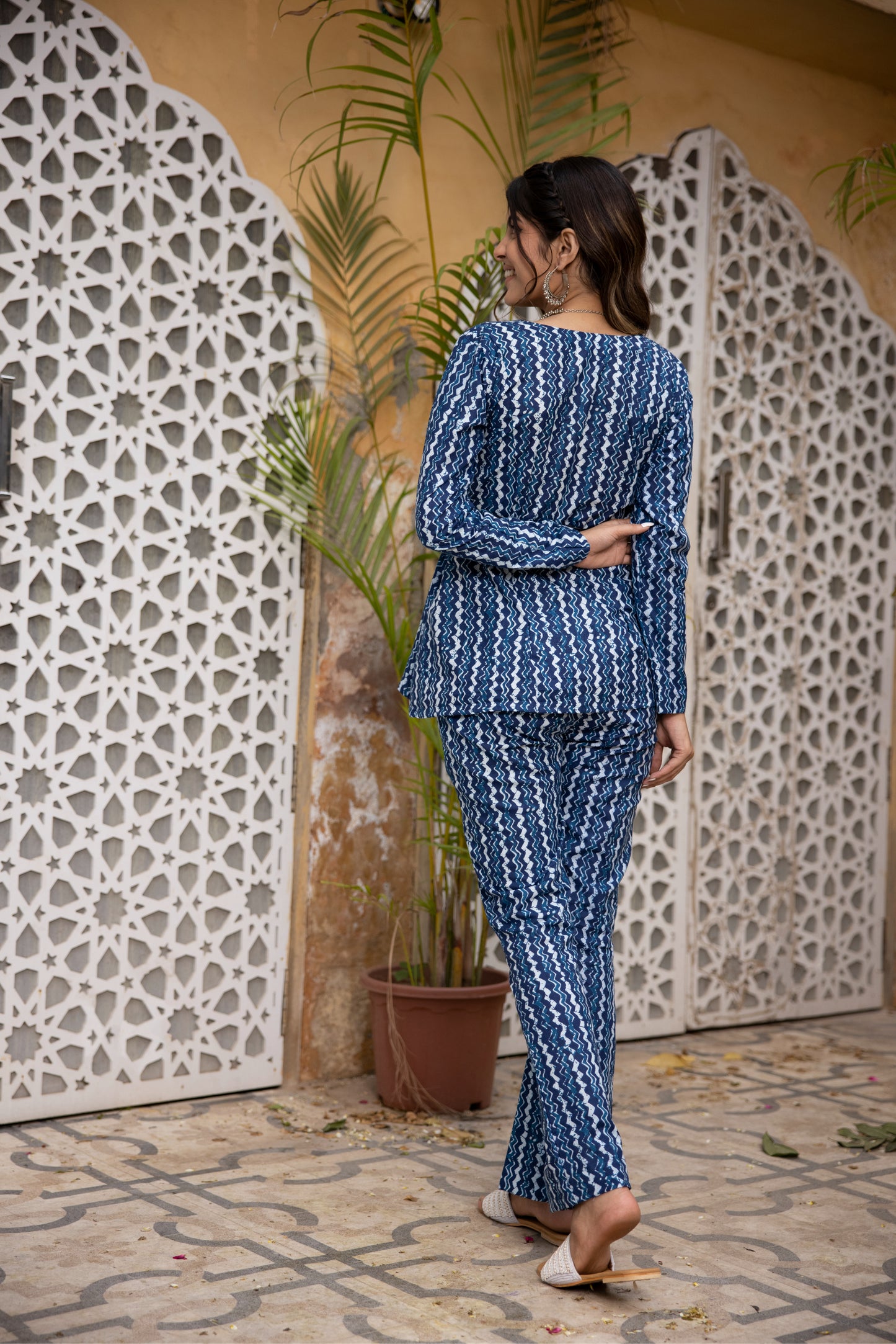 KEYA INDIGO BLUE COTTON CO-ORD SET Deasha India