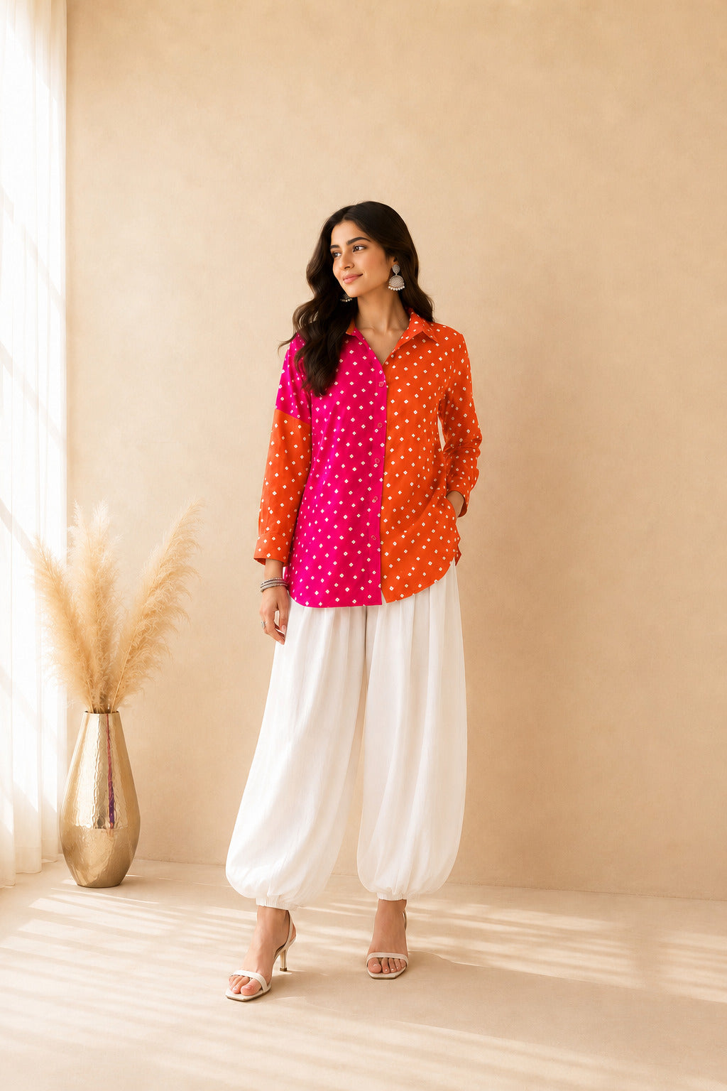 DEVAYRA BANDHEJ SHIRT AND BALLOON COORD SET