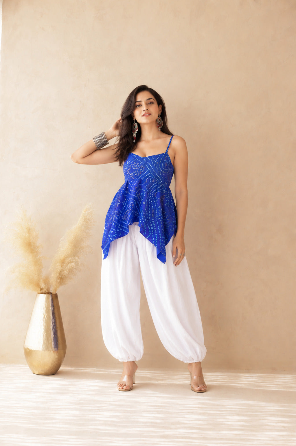 VIHARA BLUE ASYMMETRICAL BALLOON COORD SET