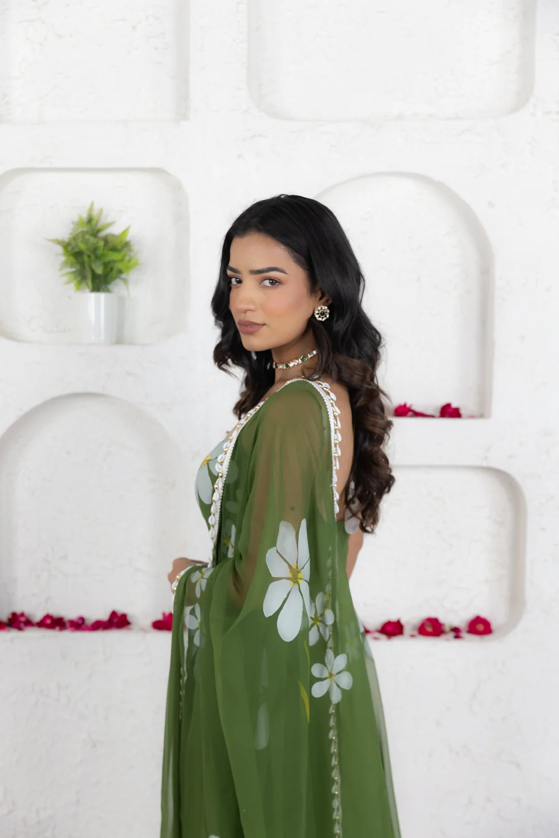 NYSA YELLOW HANDPAINTED ANARKALI SET Deasha India