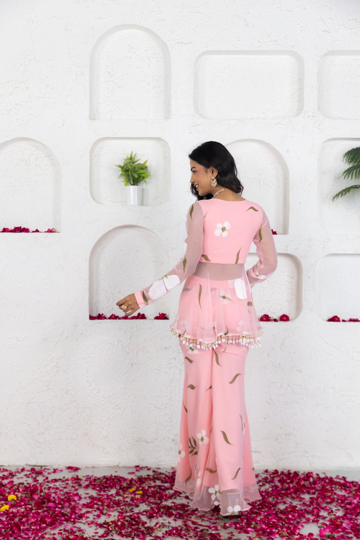 SEIRA PASTEL PINK HANDPAINTED CO ORD SET Deasha India