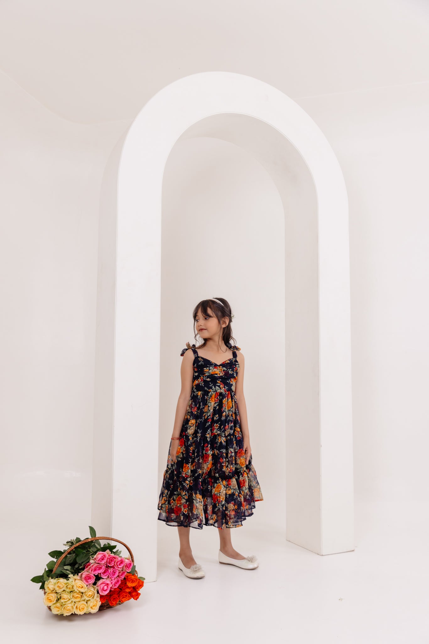 EMMA BLACK FLORAL DRESS Deasha India