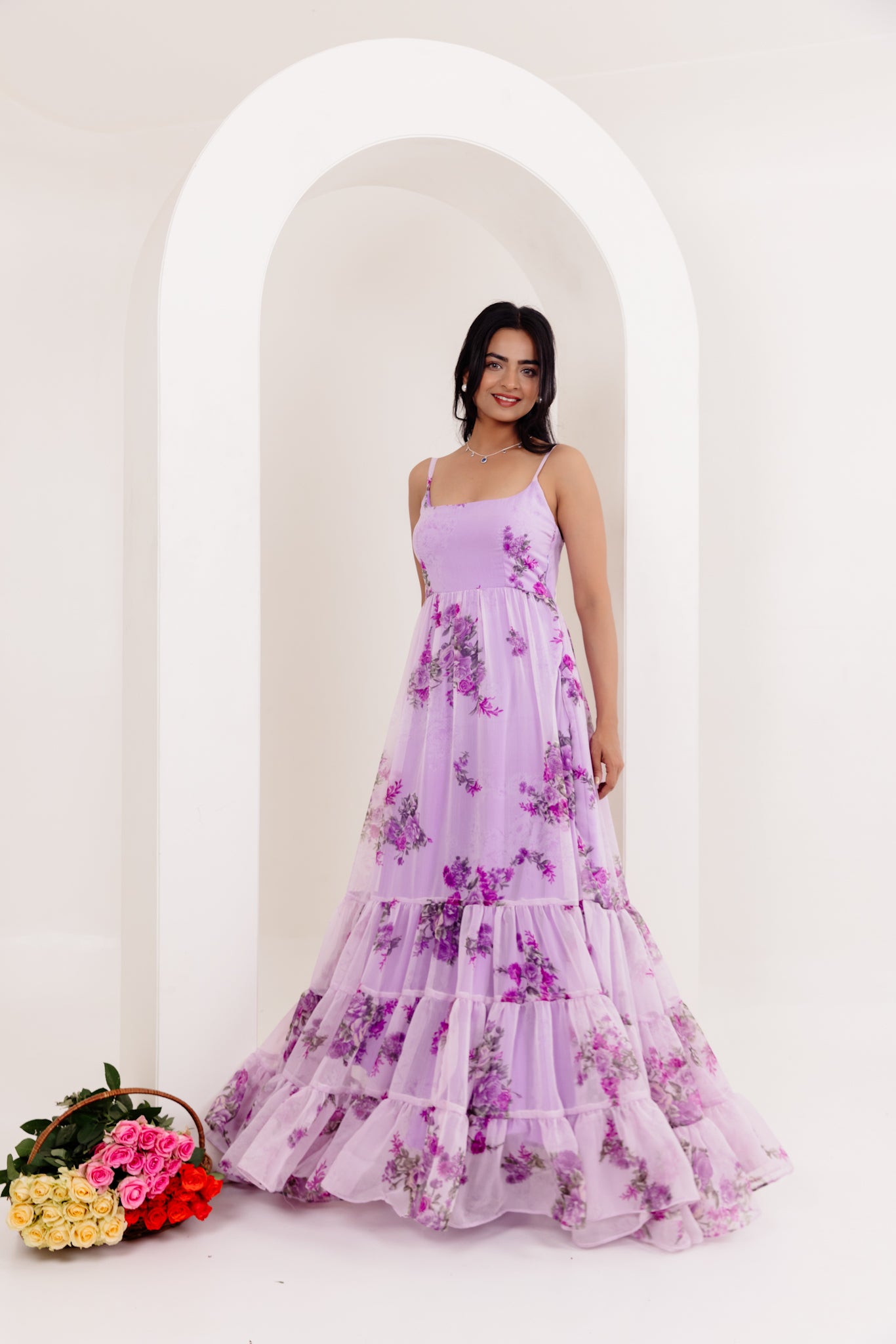 lavender floral dress SAANVI LAVENDER FLORAL PRINTED DRESS XXL